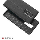 Litchi Pattern Black Case For Oneplus 6 Back Cover