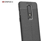 Litchi Pattern Black Case For Oneplus 6 Back Cover