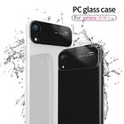 hybrid PC glass matte frame cover case for iphone XR case black