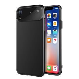 hybrid PC glass matte frame cover case for iphone XR case black