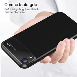 hybrid PC glass matte frame cover case for iphone XR case black