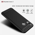 Luxury Brush Carbon Fiber Soft TPU Case Back Cover For Huawei Nova 3 Phone Case
