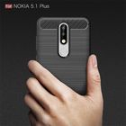 Brushed Carbon Fiber Soft Silicone Tpu Cover Case For Nokia 5.1 plus