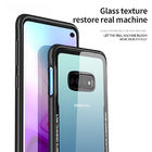 TPU Frame Transparent Back Cover Tempered Glass Phone Case For Samsung Galaxy S10 Plus
