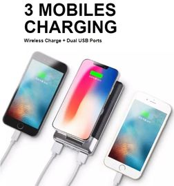 2 in 1 wireless charging powerbank 6000-10000 mah Qi wireless power bank 10000 mah battery portable mobile wireless charger