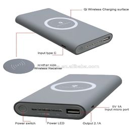 2017 Latest Product wholesales QI Wireless charger Power Bank 10000mah for iphone