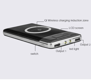 OEM logo portable mobile accessories QI wireless charger power bank 10000mah 12000mah dual usb output mobile phone power bank