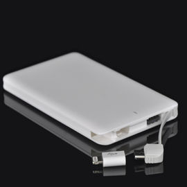 Popular Mini Square Christmas Promotional Gift Portable Power Bank with Charging Cable Accessible on Airplane