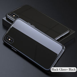 Luxury Tempered Glass Full Cover Mobile Phone Protection Case Cel Phone Case Magnetic Metal Bumper Phone Case for Iphone X/Xmax