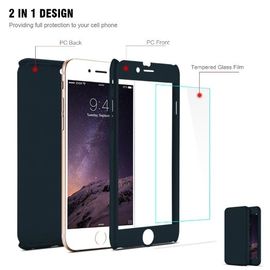 Wholesales 360 Degree Ultra-thin Hard Case for iPhone 6 7Plus 8 Case Nano Tempered Glass Full Protector Phone Cover