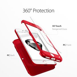 For iphone 7/7plus/8/8plus/X and for samsung 360 full protective phone case with tempered glass screen protector