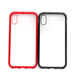 Magnetic Adsorption Metal Phone Case for iPhone X 8 Plus Full Coverage Aluminum Alloy Frame with Tempered Glass Back Cover 2018