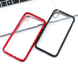 For iPhone XS for iPhone X Plus case ultra slim metal frame tempered glass cover magnetic phone case