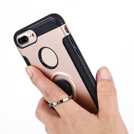 High Quality Soft TPU PC Hybrid Full Protective Shockproof Phone Case with 360 Rotation Ring Holder