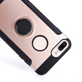 High Quality Soft TPU PC Hybrid Full Protective Shockproof Phone Case with 360 Rotation Ring Holder