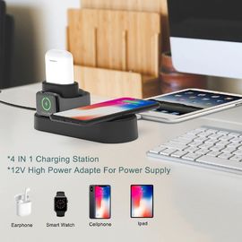 2019 Hot Selling  4 in 1 Wireless Charger Fast for Iphone and for Earphone for watch Qi Wireless charger