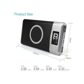 2019 New With 2 USB Ports Qi wireless charging powerbank Fashion Leather for 10000mah