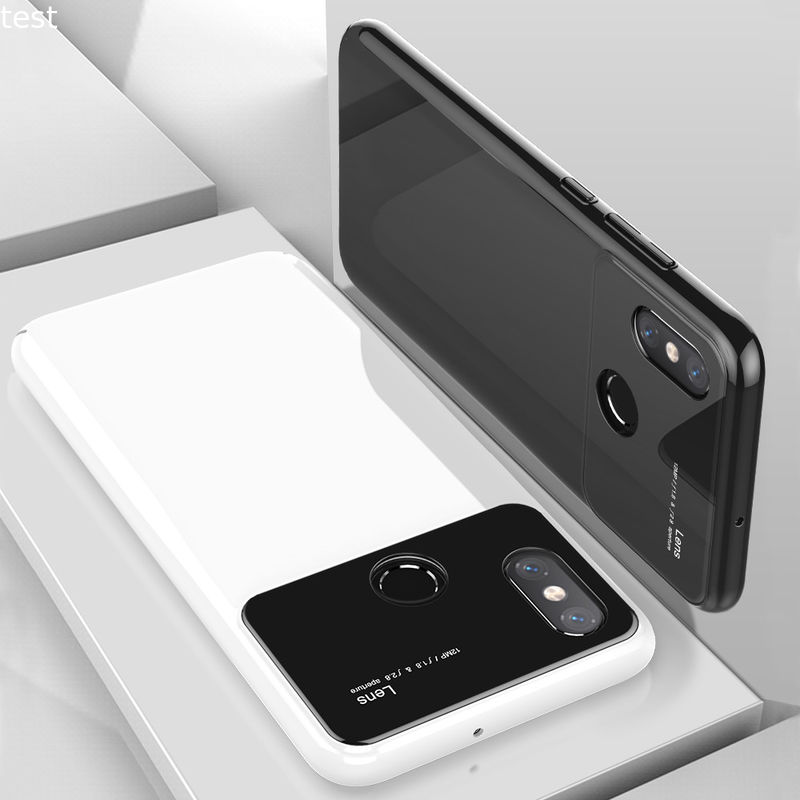 Glass PC Hard Phone Case For Xiaomi Mi 8 Back Case
