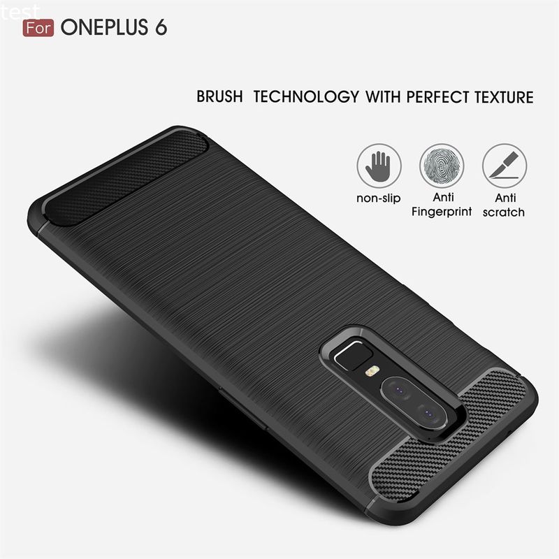 Brush Cover For Oneplus 6 Tpu Black Case Cover Carbon Fibre Phone Case