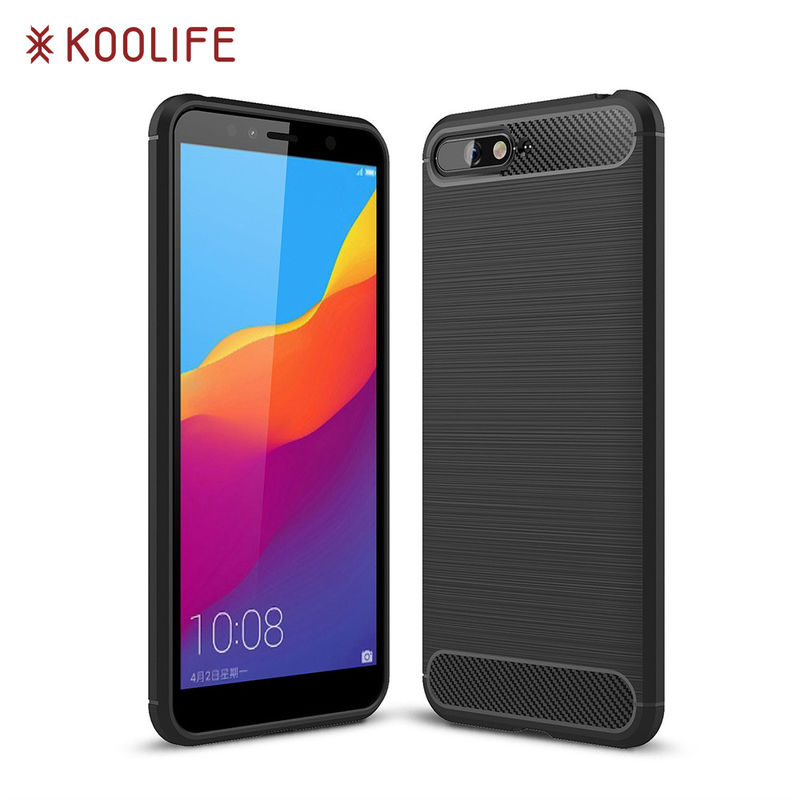 carbon fiber silicone phone case for Huawei Y6 2018