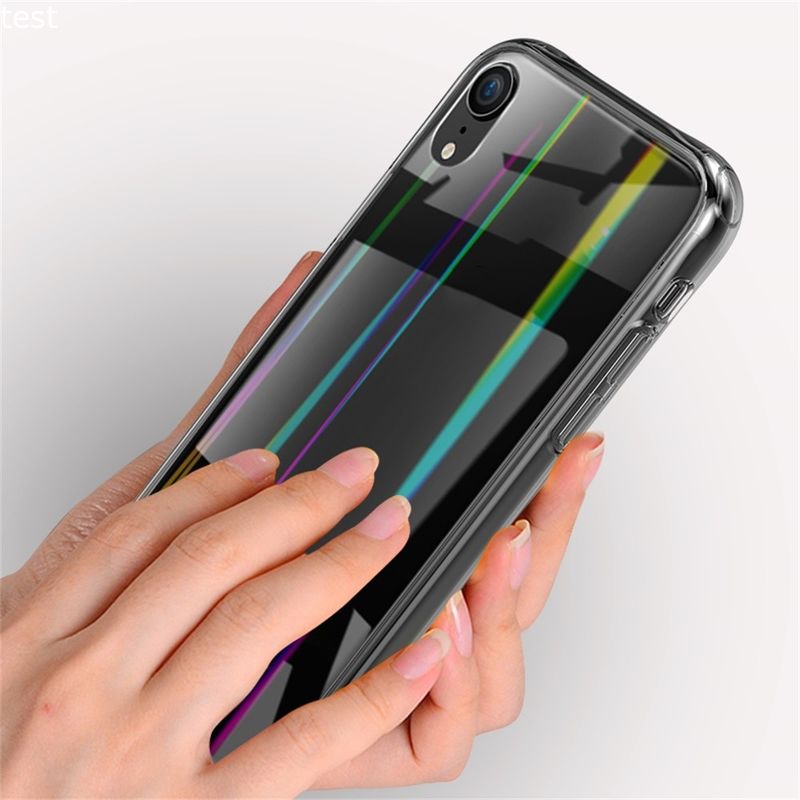 2 in 1 Colorful Tempered Glass Mobile Phone Cover Case For IPhone Xr Xs Xsmax