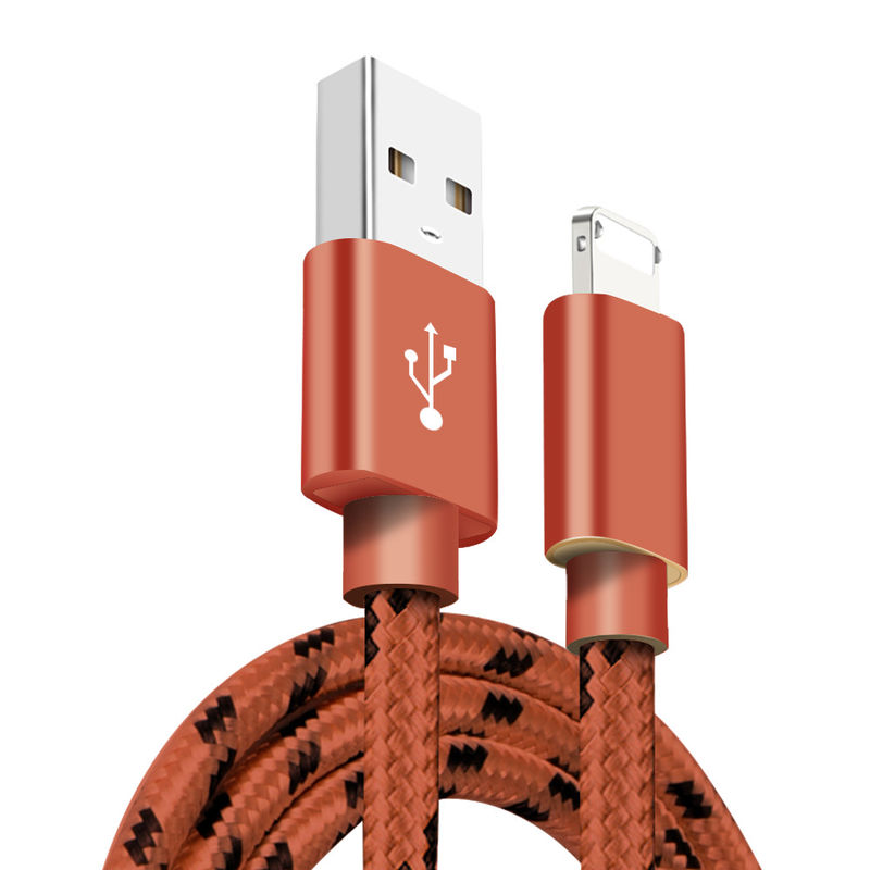 2019 New arrival 2 in 1 nylon braided fast charging USB charging cable for iPhone and Android with patent