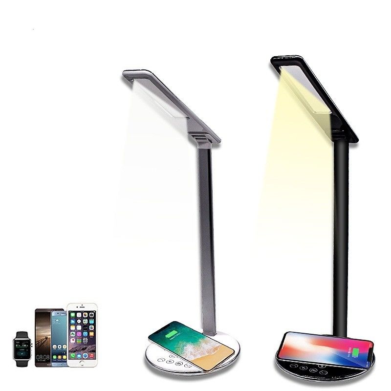 2 in 1 Trending products 2019 LED Table Lamp Folding Touch Eye Protection Desk Lamp Fast Wireless Charger for iphone for samsung