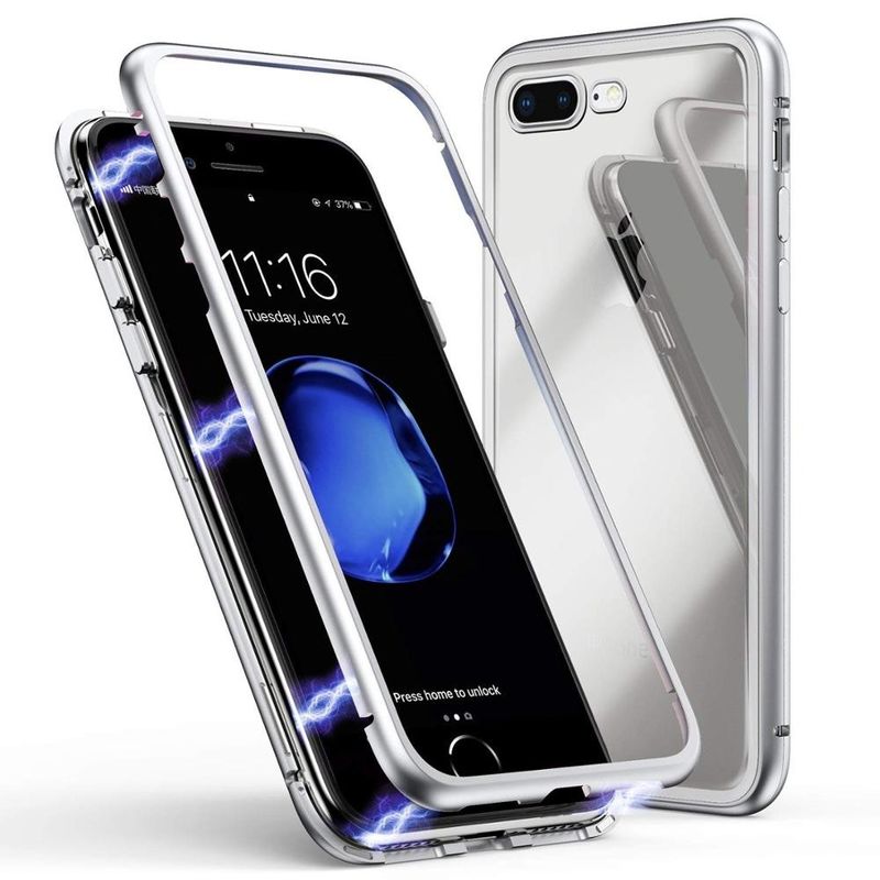 Newest Tempered glass Magnetic Adsorption Case magnet cell phone case for iphone x 8 7 6 6s