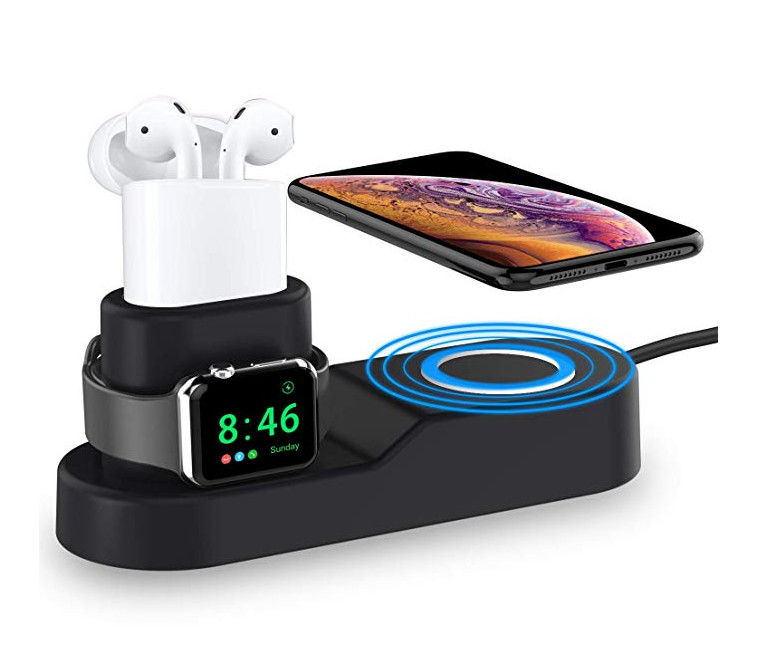 2019 Hot Selling  4 in 1 Wireless Charger Fast for Iphone and for Earphone for watch Qi Wireless charger